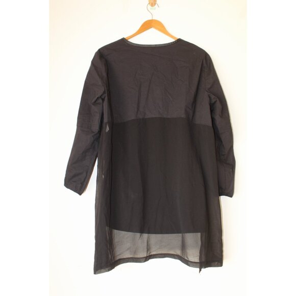 Tai & Gu Black Top Size M Leather & Mesh details Goth Y2K Rock Punk Blouse Silk - Picture 6 of 9